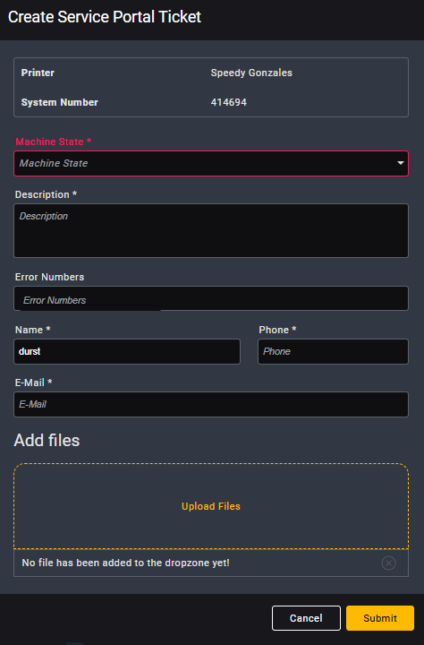 Service Ticket Overlay